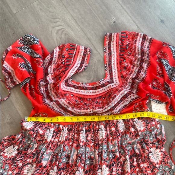 new with tag Free people size Large boho Bohemia Red Patterned woman's Dress - Picture 13 of 14
